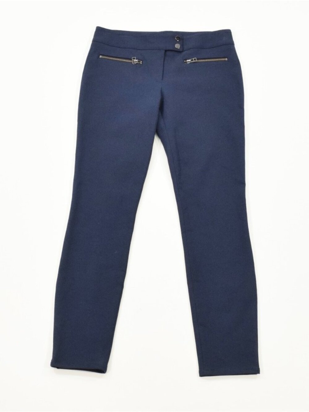 Veronica Beard Navy Blue Stretch Cotton Twill Ankle Pants